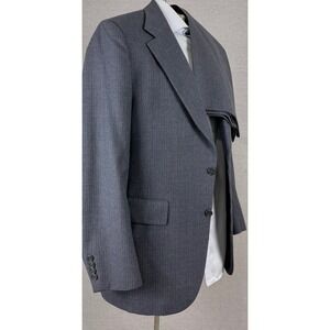 Vintage 50s 60s Bespoke 2 Piece Suit Pinstripe Wool Blazer Trousers Mens